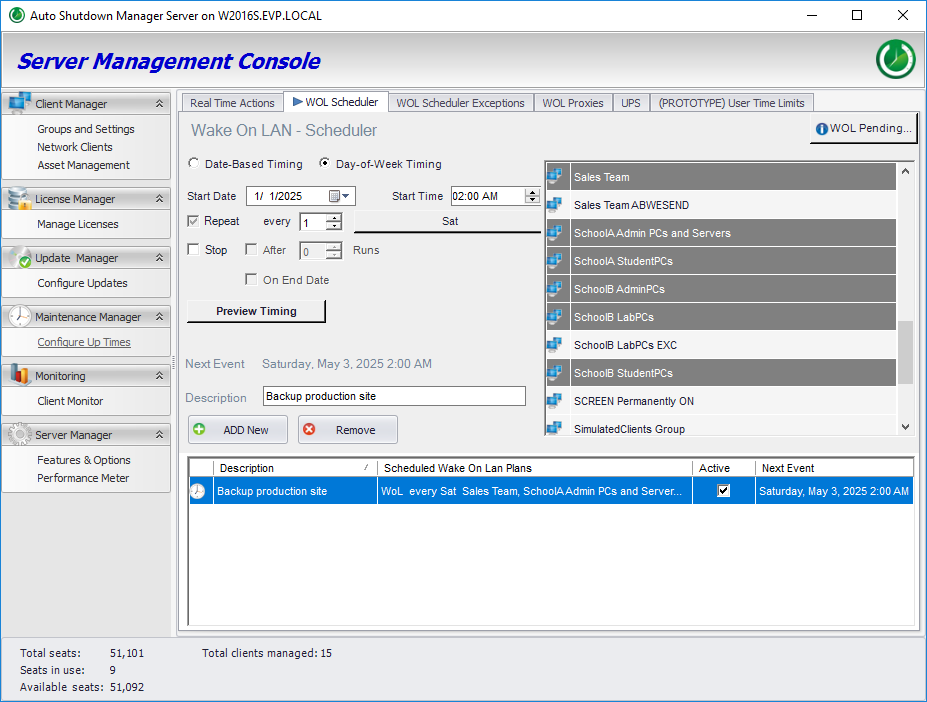 WOL Scheduler